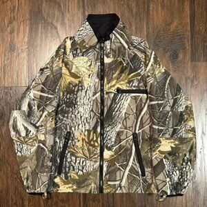 Lucky Bums Jacket Fleece Camo Lined Youth Medium Zip Pockets Polyester